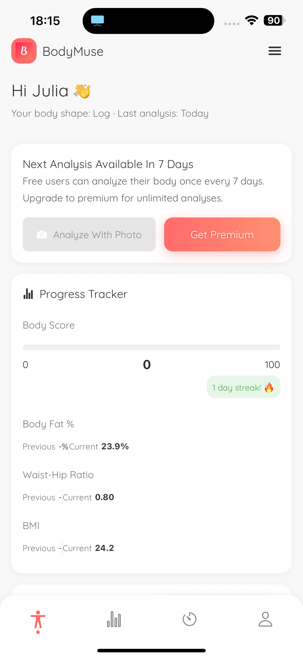 BodyMuse App Screenshot