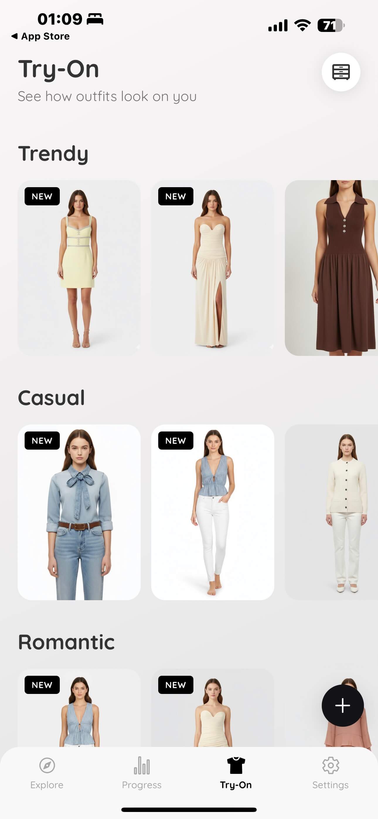 BodyMuse virtual try-on screen